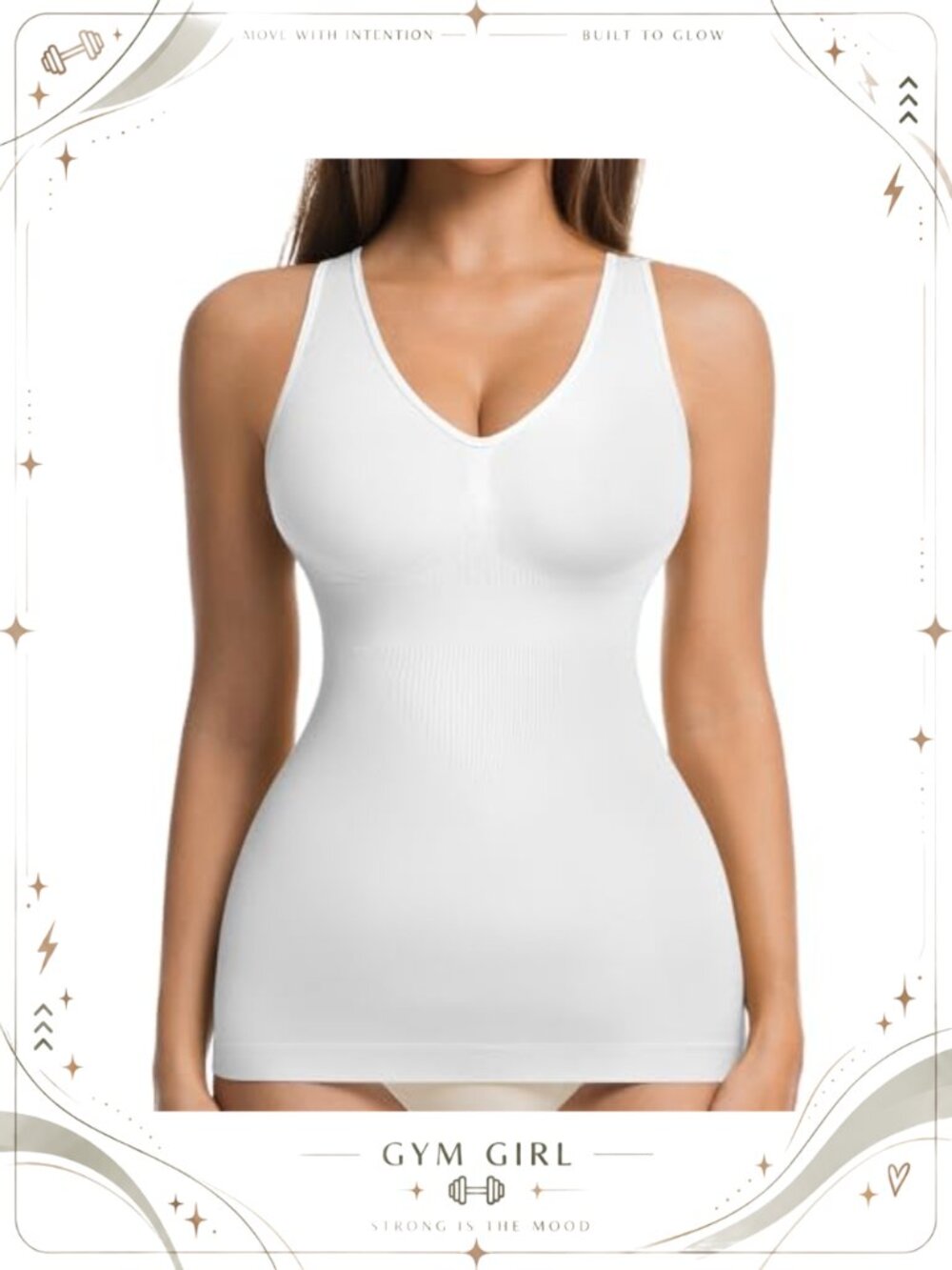 Seamless Deep V-Neck Shapewear Tank Top Tummy Control Camisole